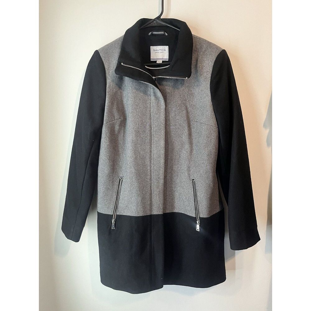 Nautica Peacoat‎ Gray Heavy Weight Wool mens Medium City Classic Old Money